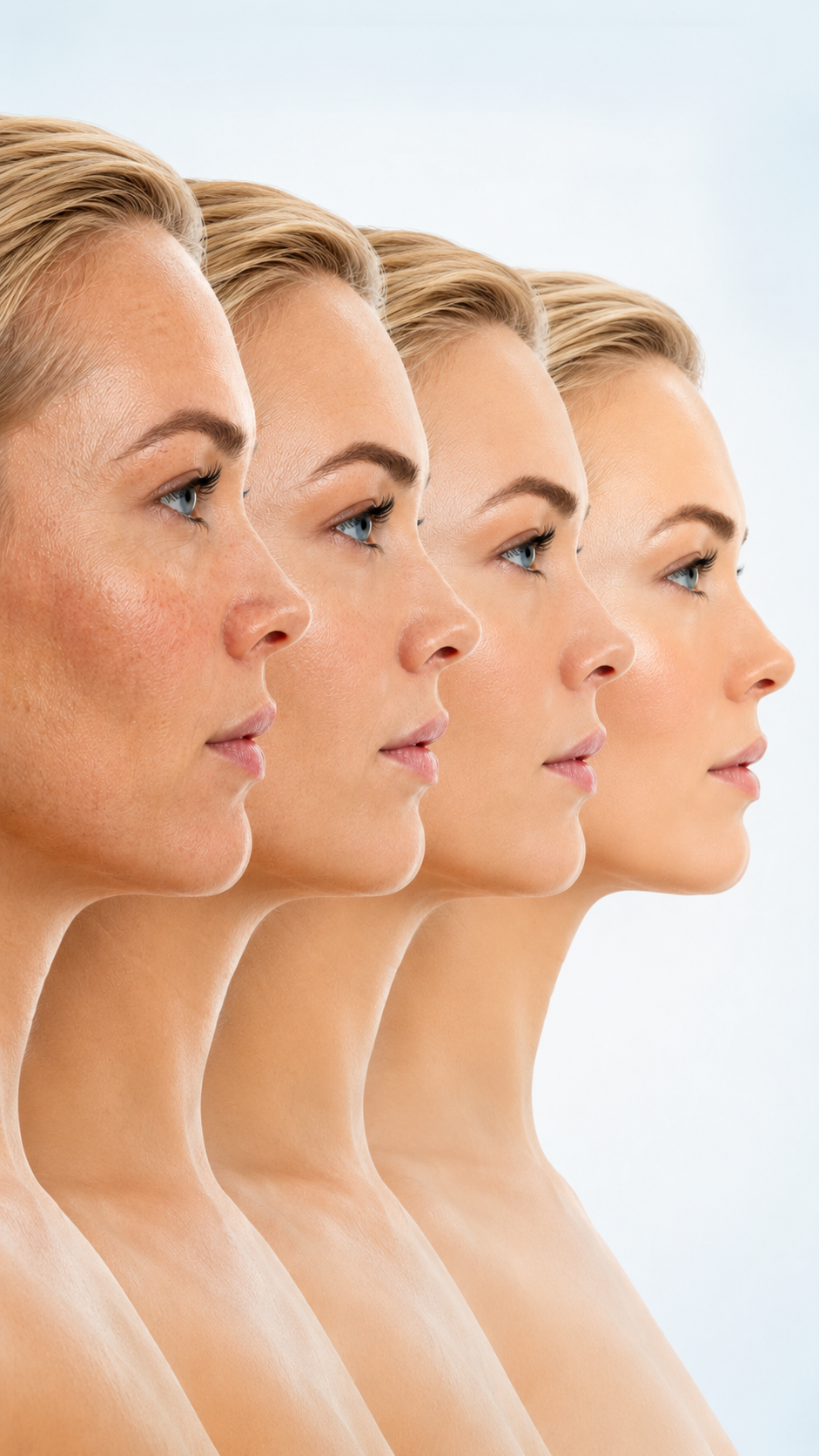 Progressive facial rejuvenation transformation